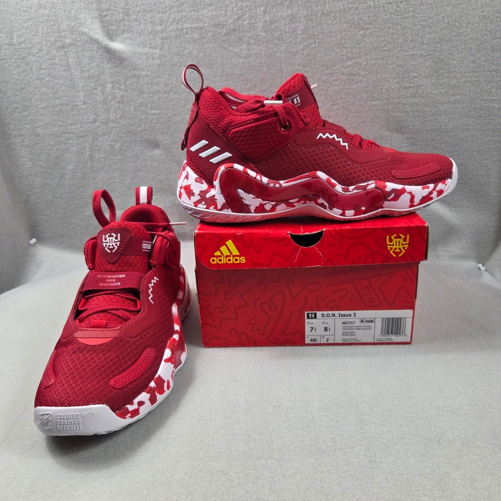 Adidas DON Issue 3 Basketball Shoes Womens 8.5 Red White New H67717 Spida